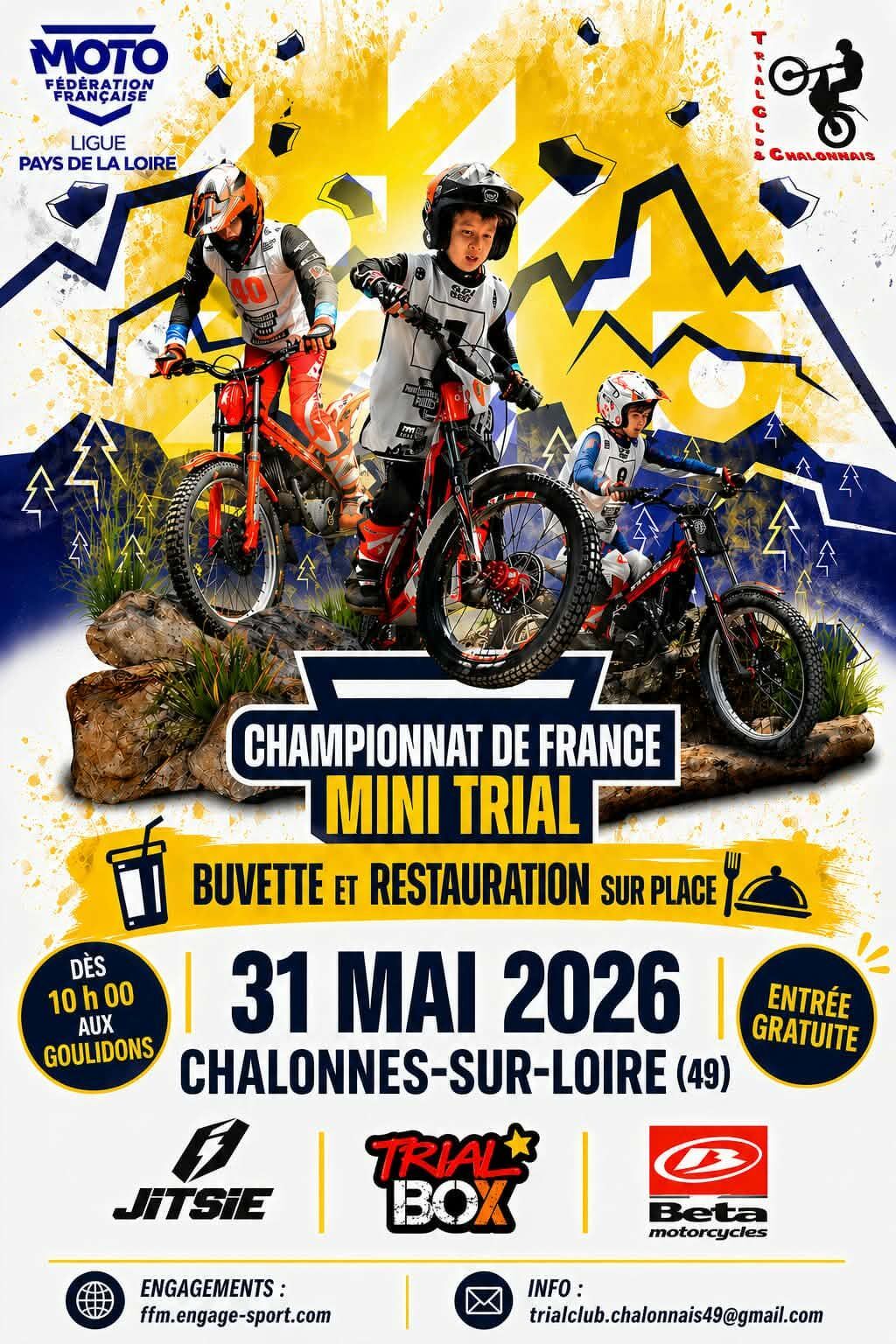 Moto TT- Championnat de France de Mini-Trial à Chalonnes-sur-Loire