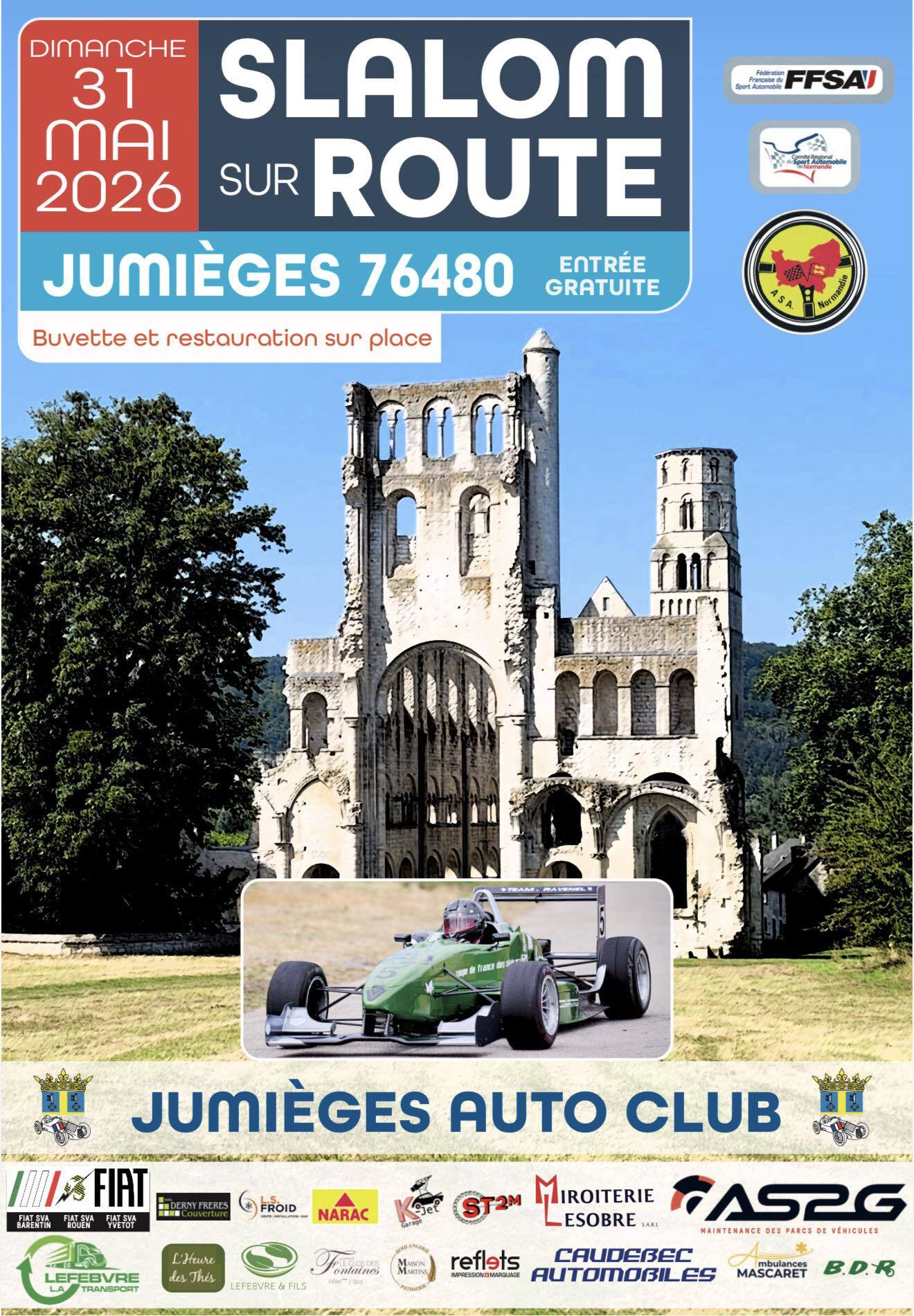 Slalom de Jumièges.
