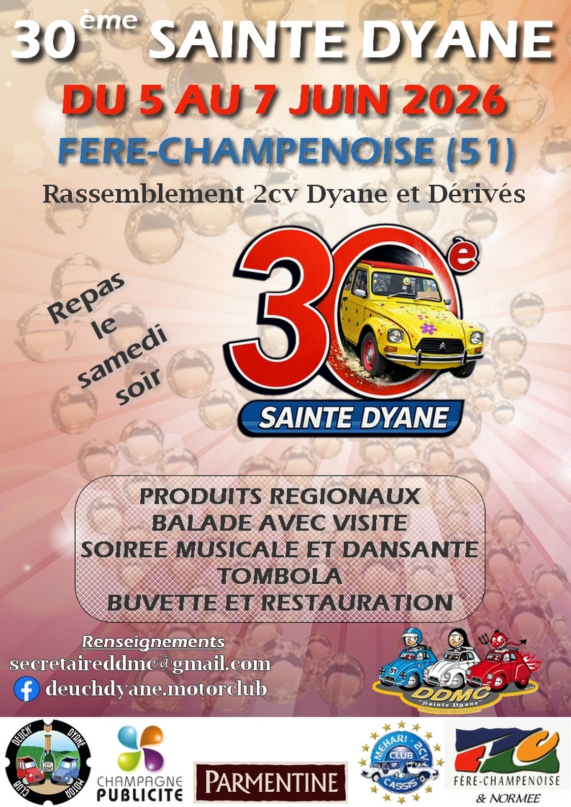 Rassemblement 2CV – Ste Dyane à Fère-Champenoise.