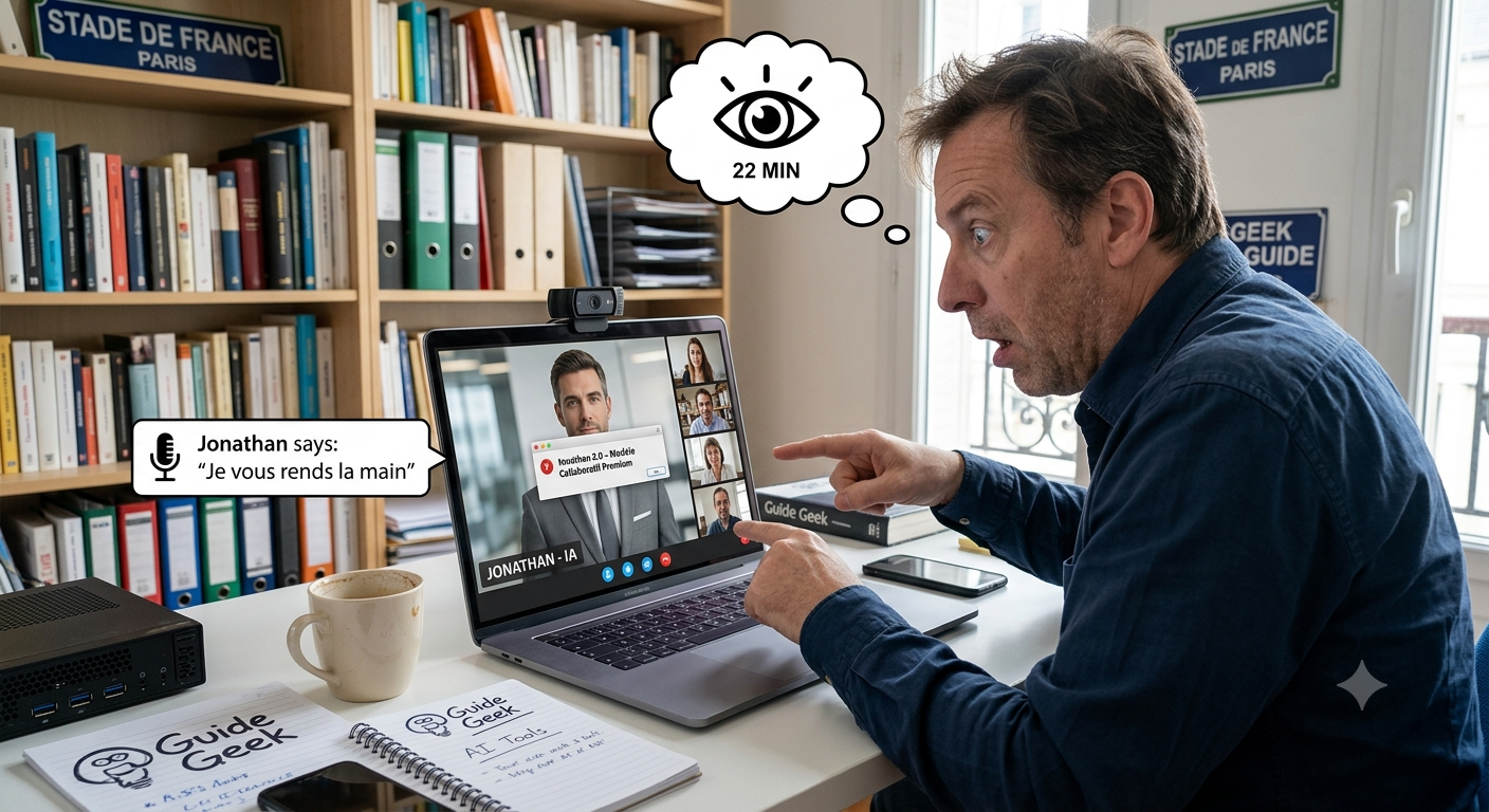 Après 3 ans de visio, un cadre découvre que son collègue est en fait une IA qui a appris à dire « je vous rends la main » parfaitement