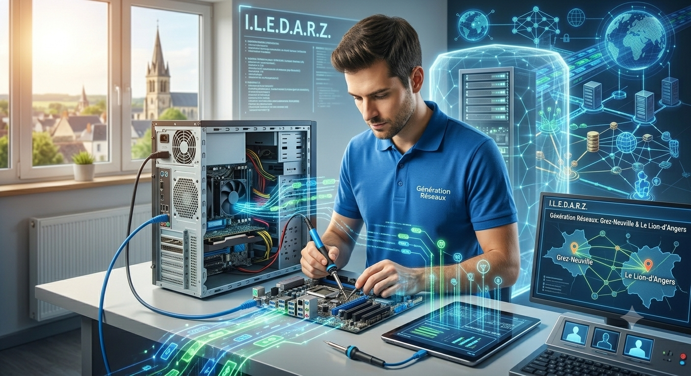 Maintenance et Dépannage Informatique à Grez-Neuville : L’expertise réseau au service de votre sérénité