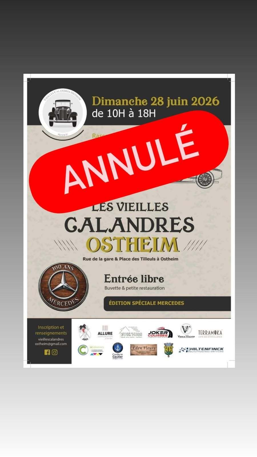 “Les Vieilles Calandres” – Rassemblement Véhicules Anciens à Ostheim – Annulé !