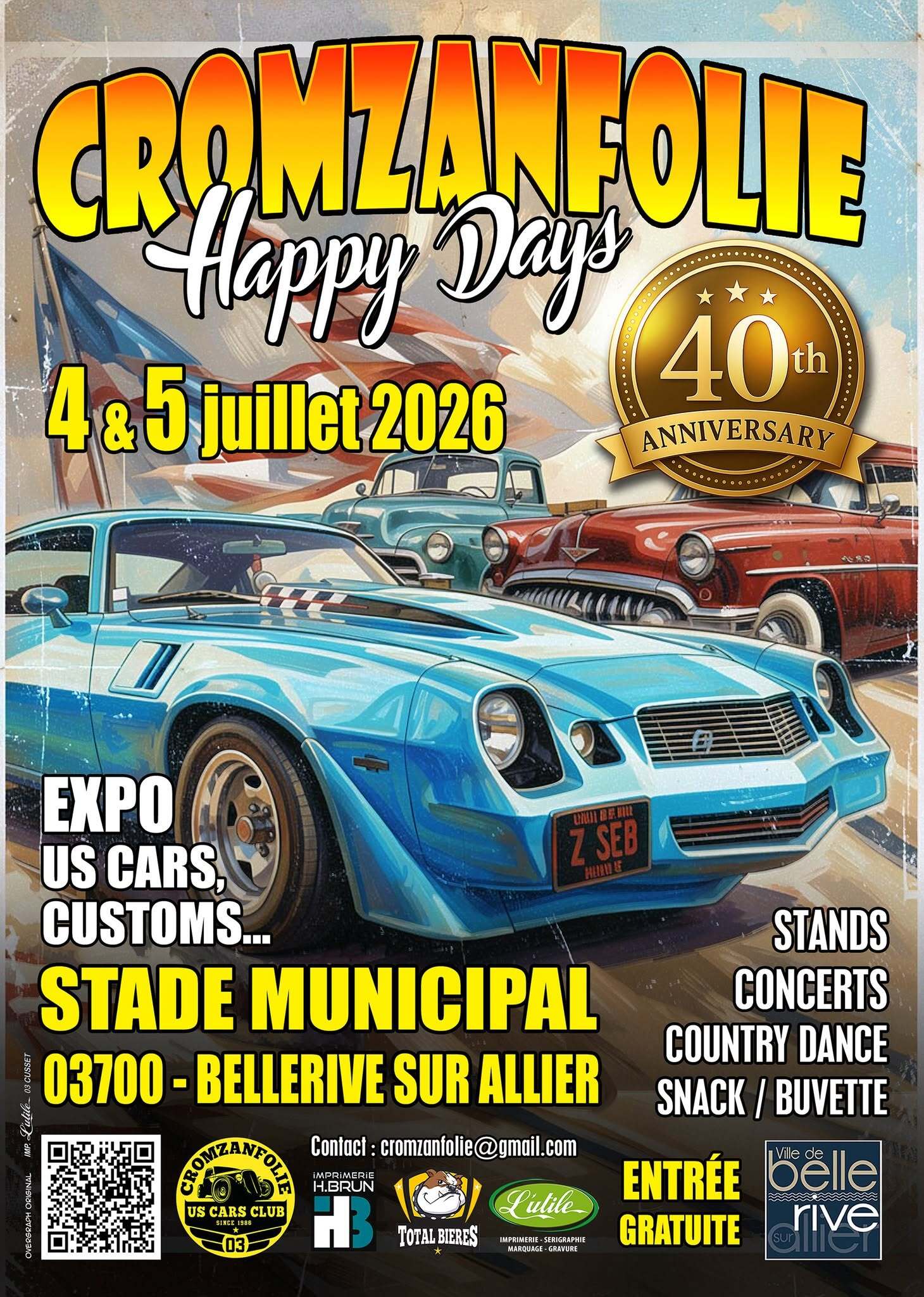 Cars US – Cromzanfolie Happy Days à Bellerive-sur-Allier.