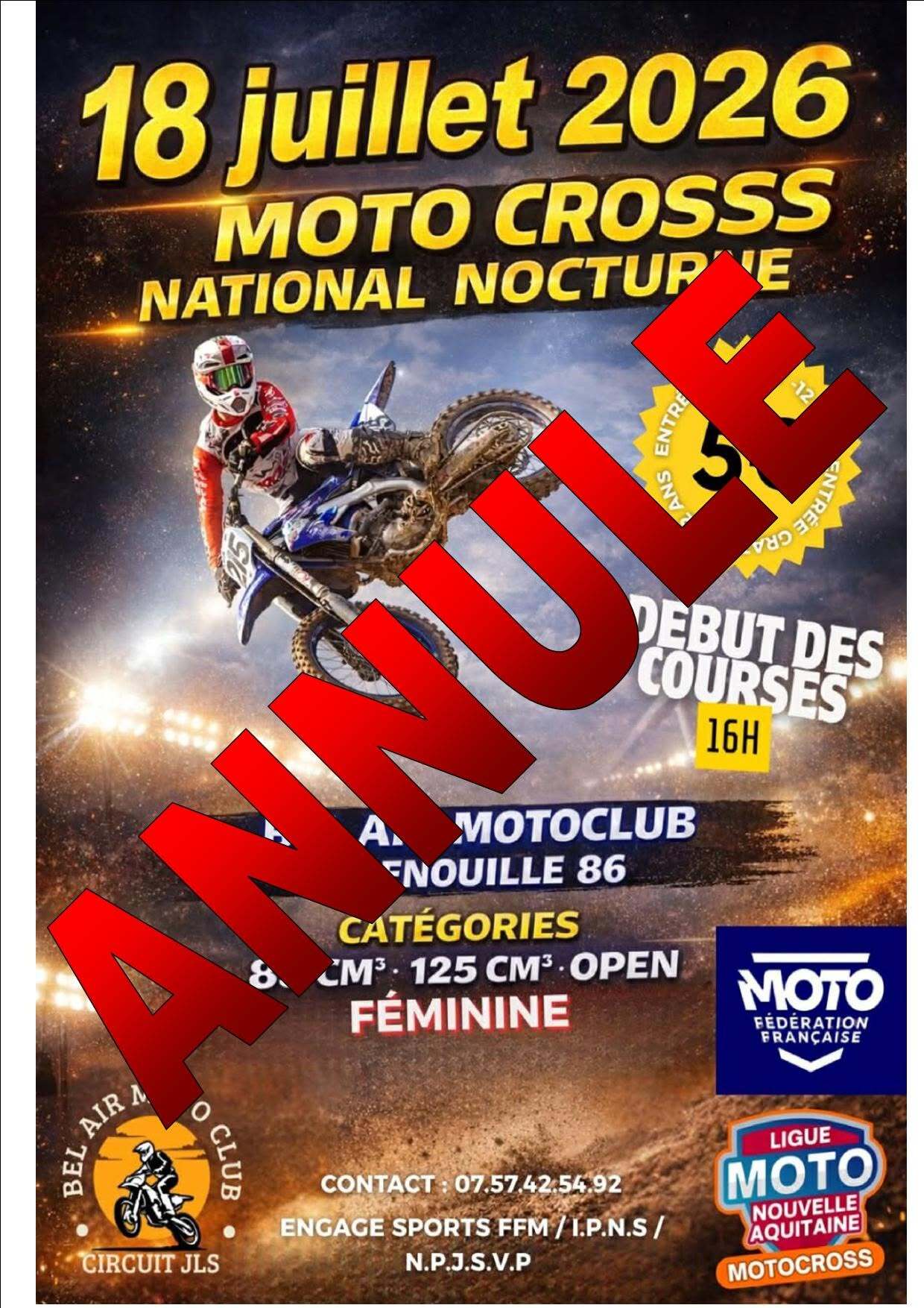 Motocross semi-nocturne à Genouillé – Annulé !