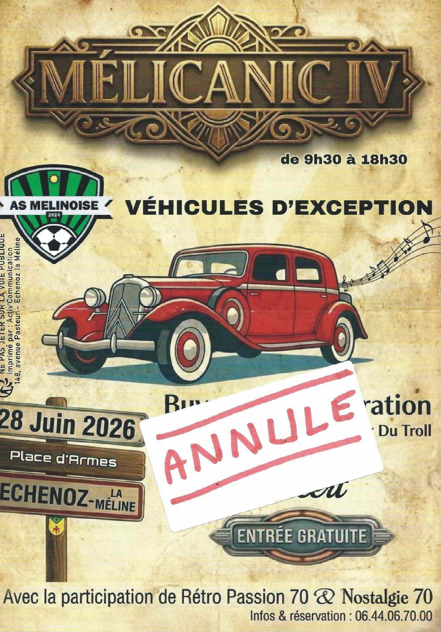 Mélicanic à Echenoz-la-Méline – Annulé !