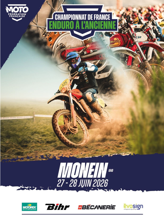 Moto TT – Championnat de France d’Enduro Motos Anciennes à Monein.