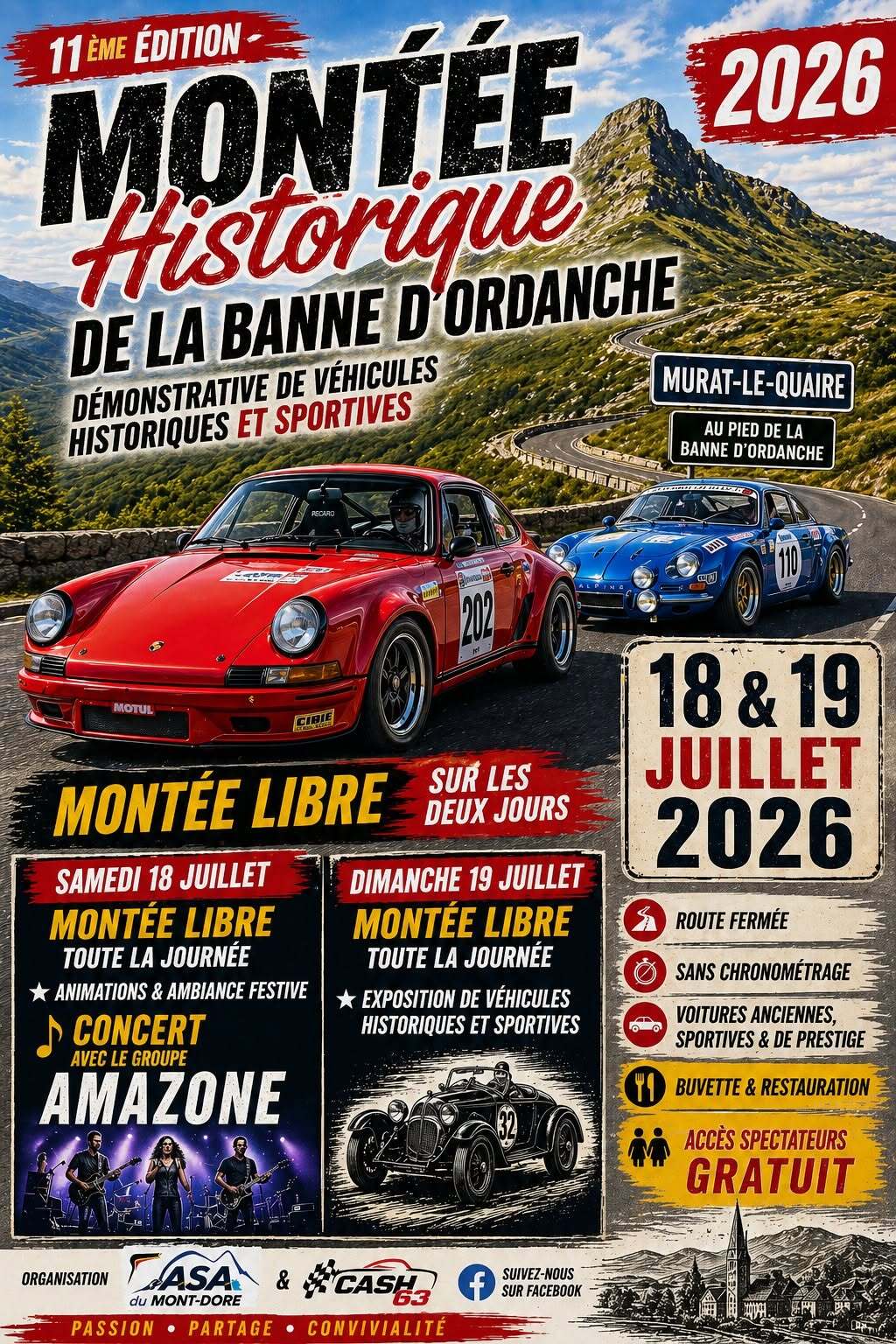 Auto – Montée Historique de la Banne d’Ordanche à Murat-le-Quaire.