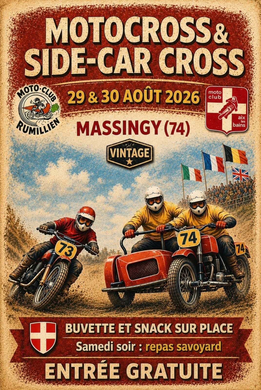 Démonstration Motocross Vintage à Massingy.