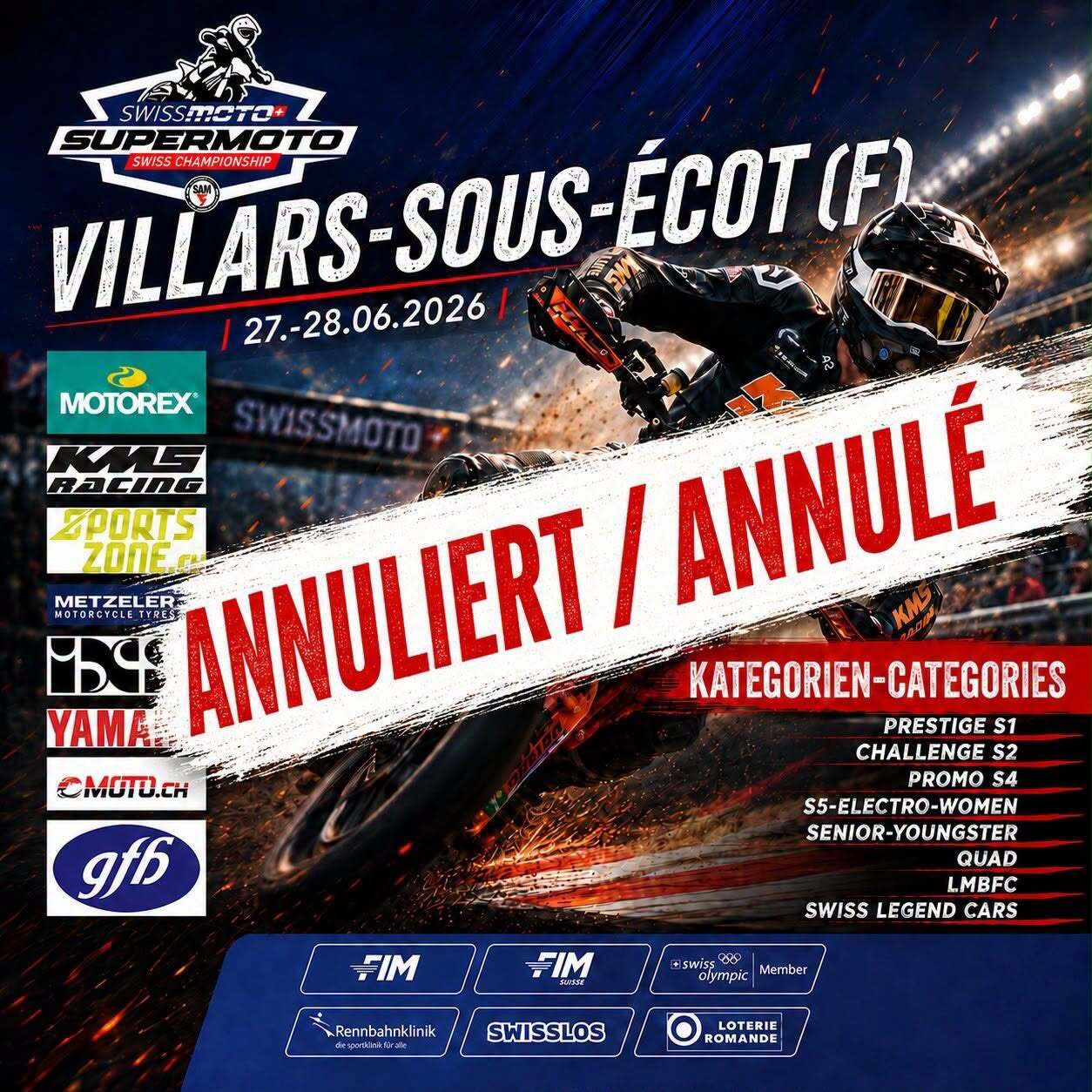 Moto – Supermotard à Villars-sous-Ecot – Annulé !