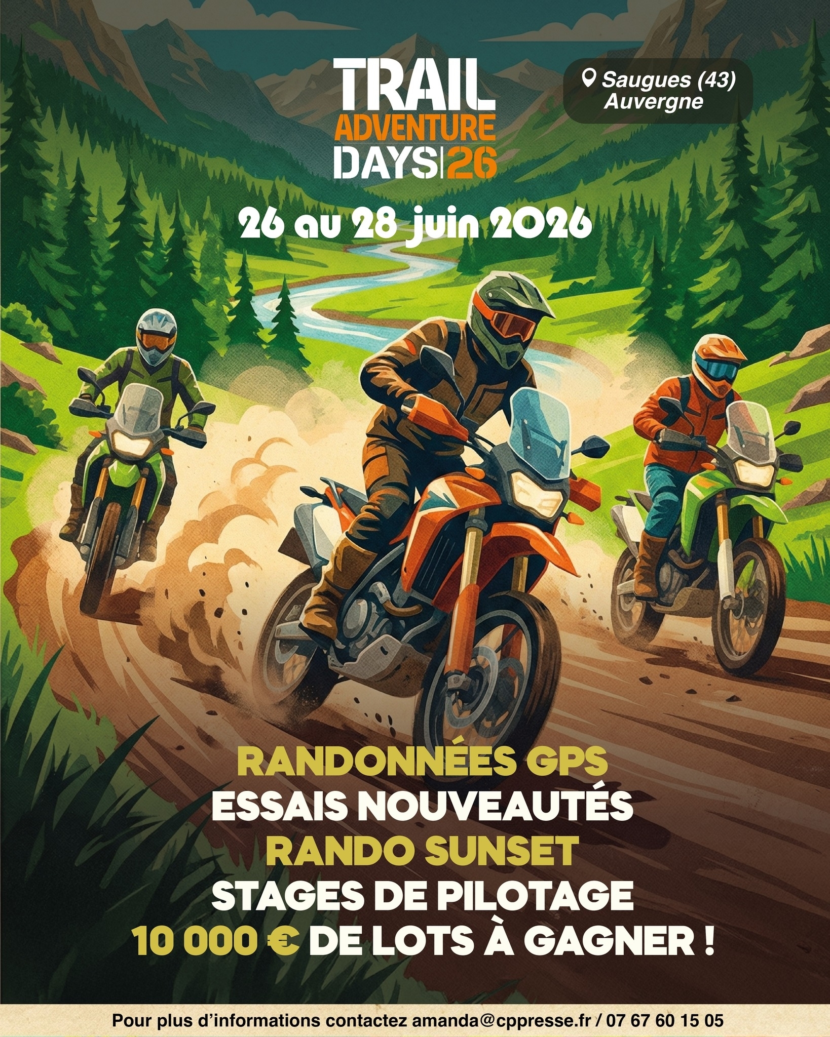 Moto TT – Trail Adventure Days à Saugues.