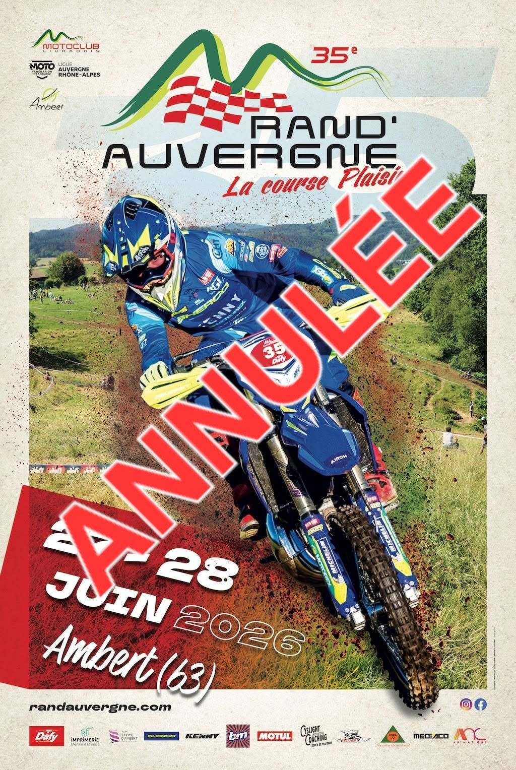 Moto TT – 35eme Rand’Auvergne à Ambert – Annulée !