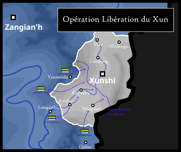 Carte de l'opération "Libération du Xun" Carte de l'opération "Libération du Xun"