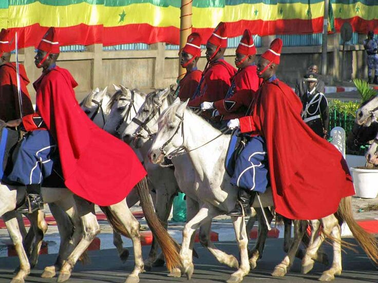 Les Walinzi Wekundu (aka la Garde Écarlate) défilant à Marcine // Garde Rouge sénégalaise, inspirée des saphis, unité de cavalerie apparue au XIXe siècle. Quelle classe, n'est-ce pas ? Les Walinzi Wekundu (aka la Garde Écarlate) défilant à Marcine // Garde Rouge sénégalaise, inspirée des saphis, unité de cavalerie apparue au XIXe siècle. Quelle classe, n'est-ce pas ?