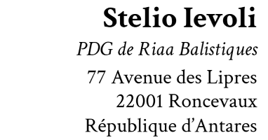 Signature de Stelio Ievoli, PDG de l'entreprise Riaa Balistiques