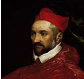 Cardinal Bernard Lavaux, chargé des relations avec les sectes chrétiennes. // Charles de Guise, Cardinal de Lorraine et archevêque de Reims, portrait du Greco.