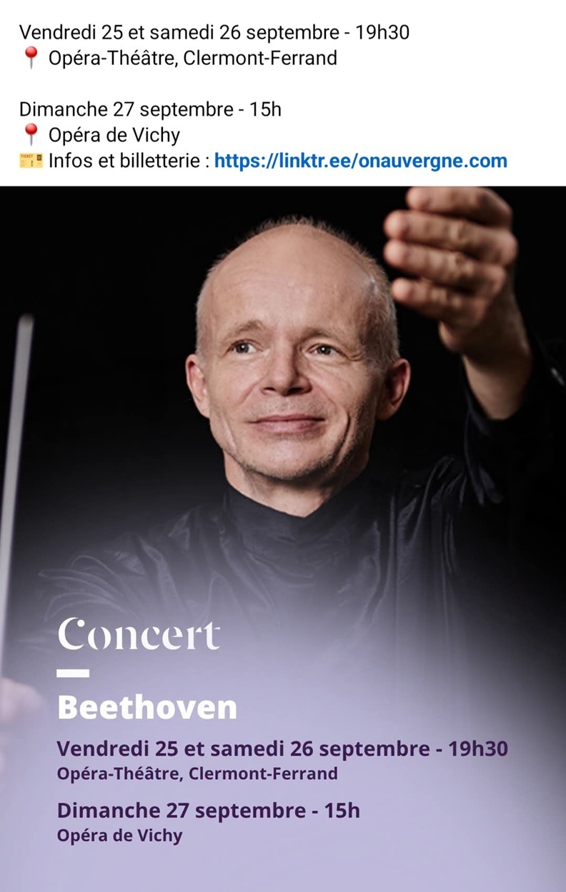 Concert Beethoven 25 & 26 septembre 2026