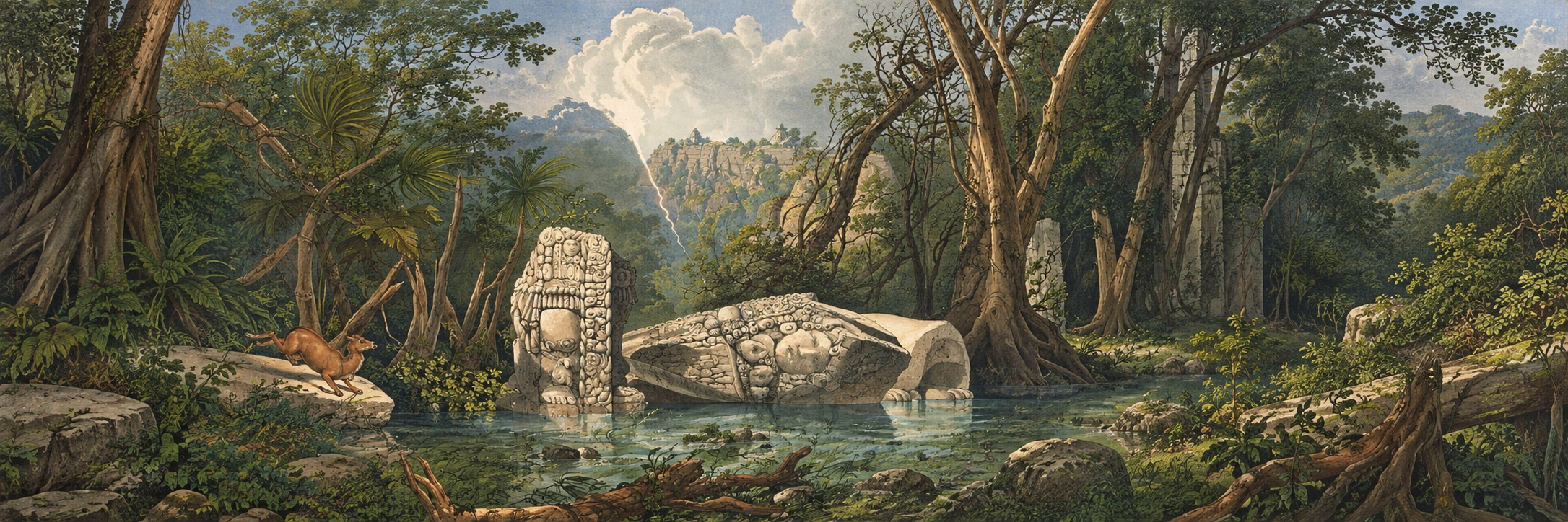 Il n'existe aujourd'hui que des traces très éparses des premières installations humaines en Costa Verde, notamment en raison de l'épaisse jungle tropicale, qui rend le travail des chercheurs complexe et fastidieux. Dans son œuvre « Tiempos antiguos », l'artiste Diego Alejandro Lacasa fait apparaître les premières civilisations costaverdiennes sous la forme de statues protocivilisationnelles. Il s'agit d'une œuvre romanesque qui ne correspond nullement à la réalité de ces premières sociétés.