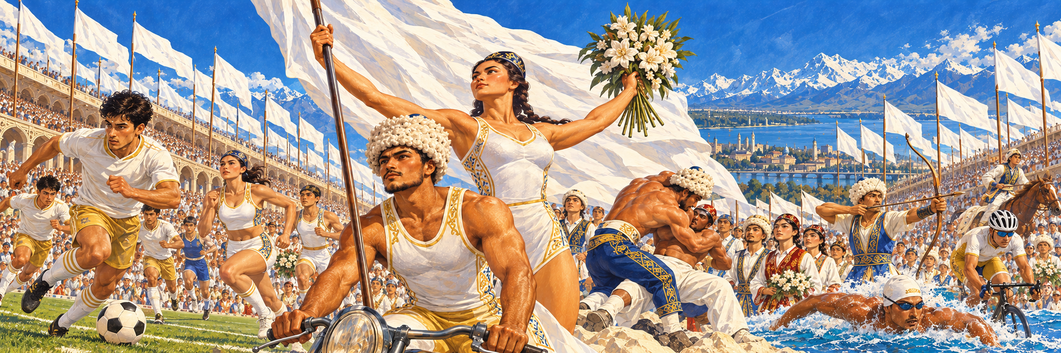 Fresque illustrative que l'on peux notament trouver à l'intérieur du Panthéon national des Sports de la République du Talaristan.